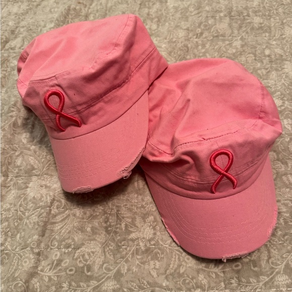 Pink Ribbon Embroidered Caps - Picture 2 of 7
